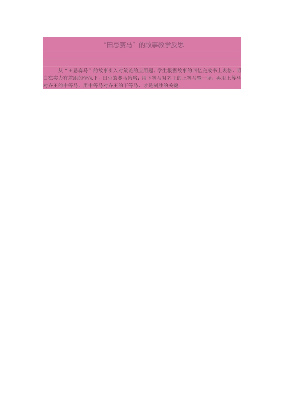 田忌赛马教学反思_第1页