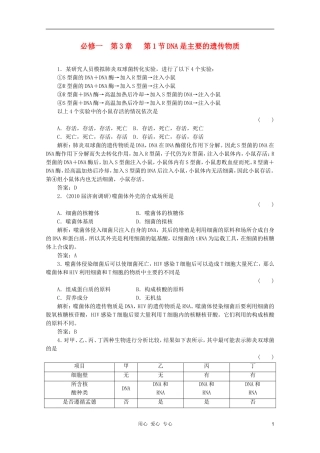 2012届高三生物一轮复习-3.1-DNA是主要的遗传物质章节检测试题-新人教版必修2