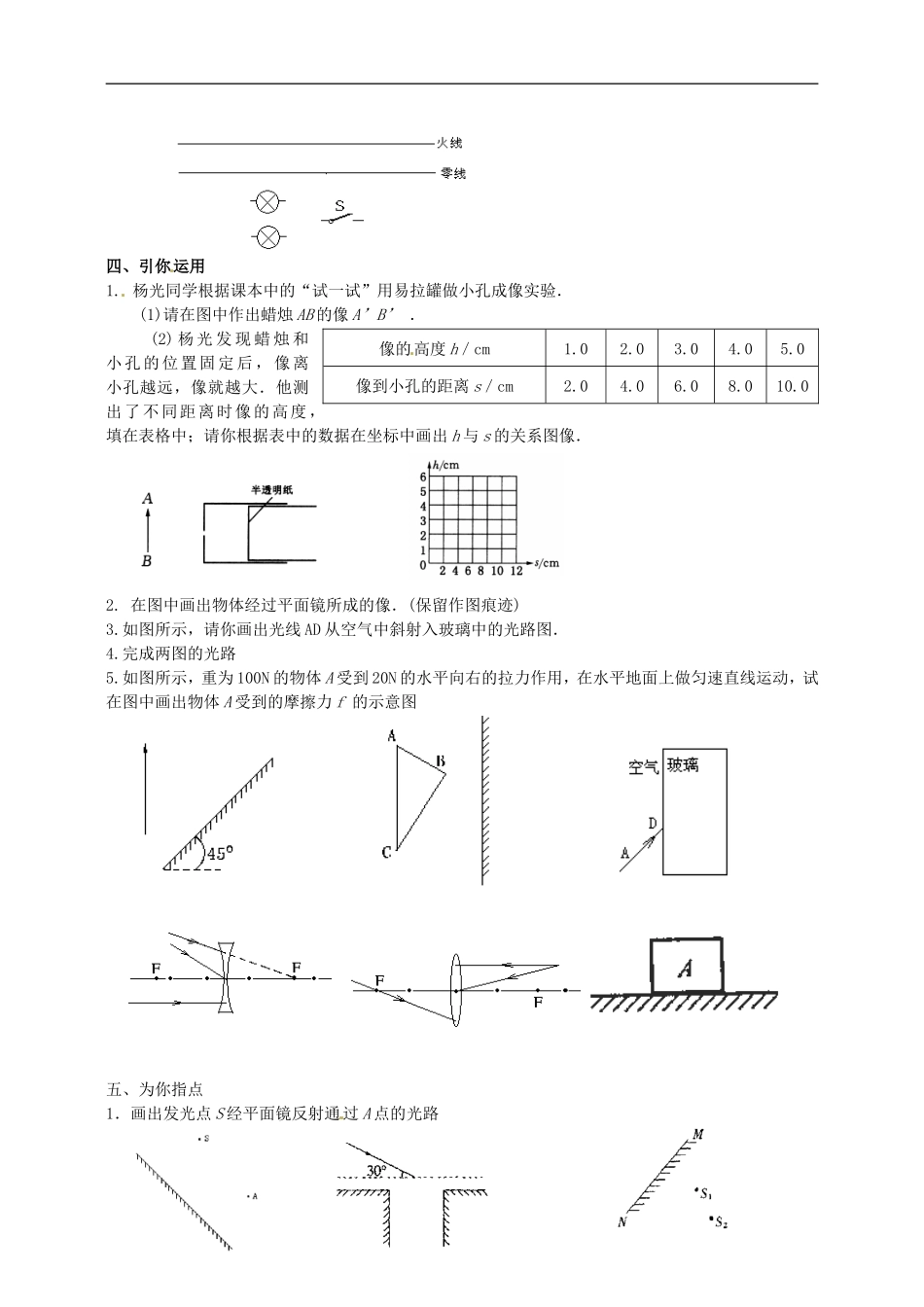 江苏省东台市头灶镇中学2013届中考物理二轮复习课时方案-作图专题(1)-苏科版_第2页