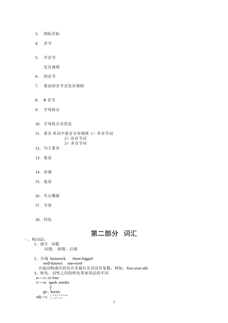 初中英语基点与练习20121111_第2页