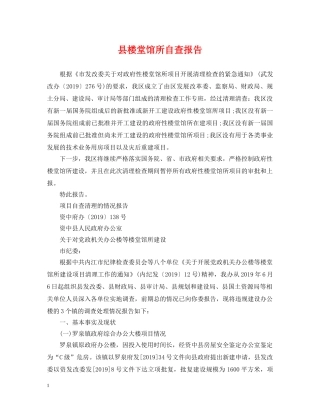 县楼堂馆所自查报告 