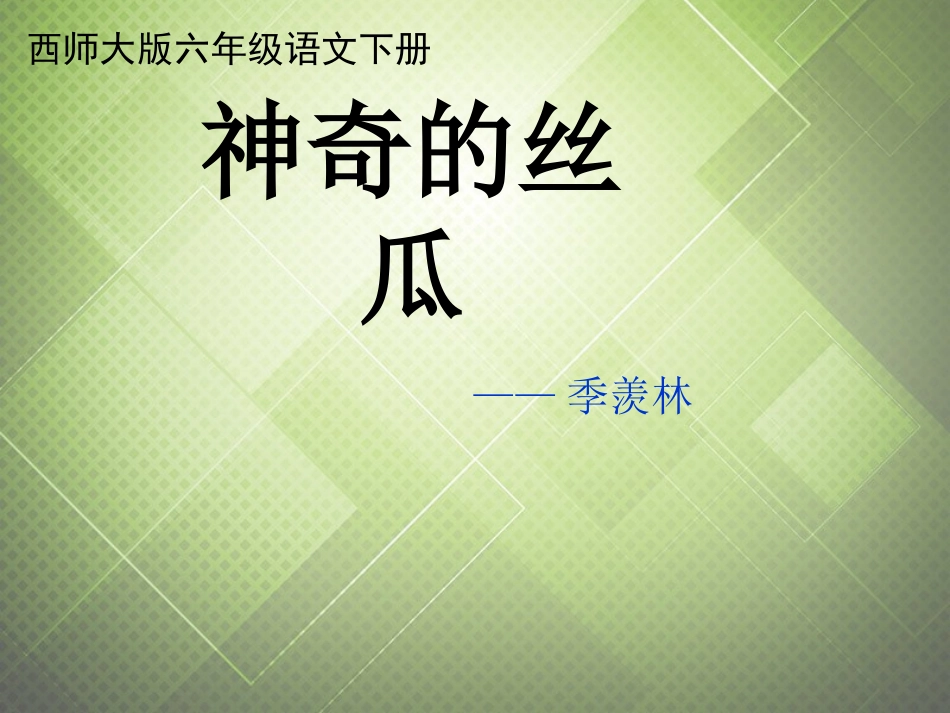 六年级语文下册-神奇的丝瓜-1课件-西师大版_第1页