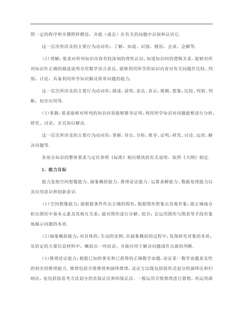 海南省2011年高考数学-考试说明素材-理_第2页