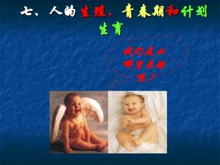 第七讲人的生殖青春期和计划生育
