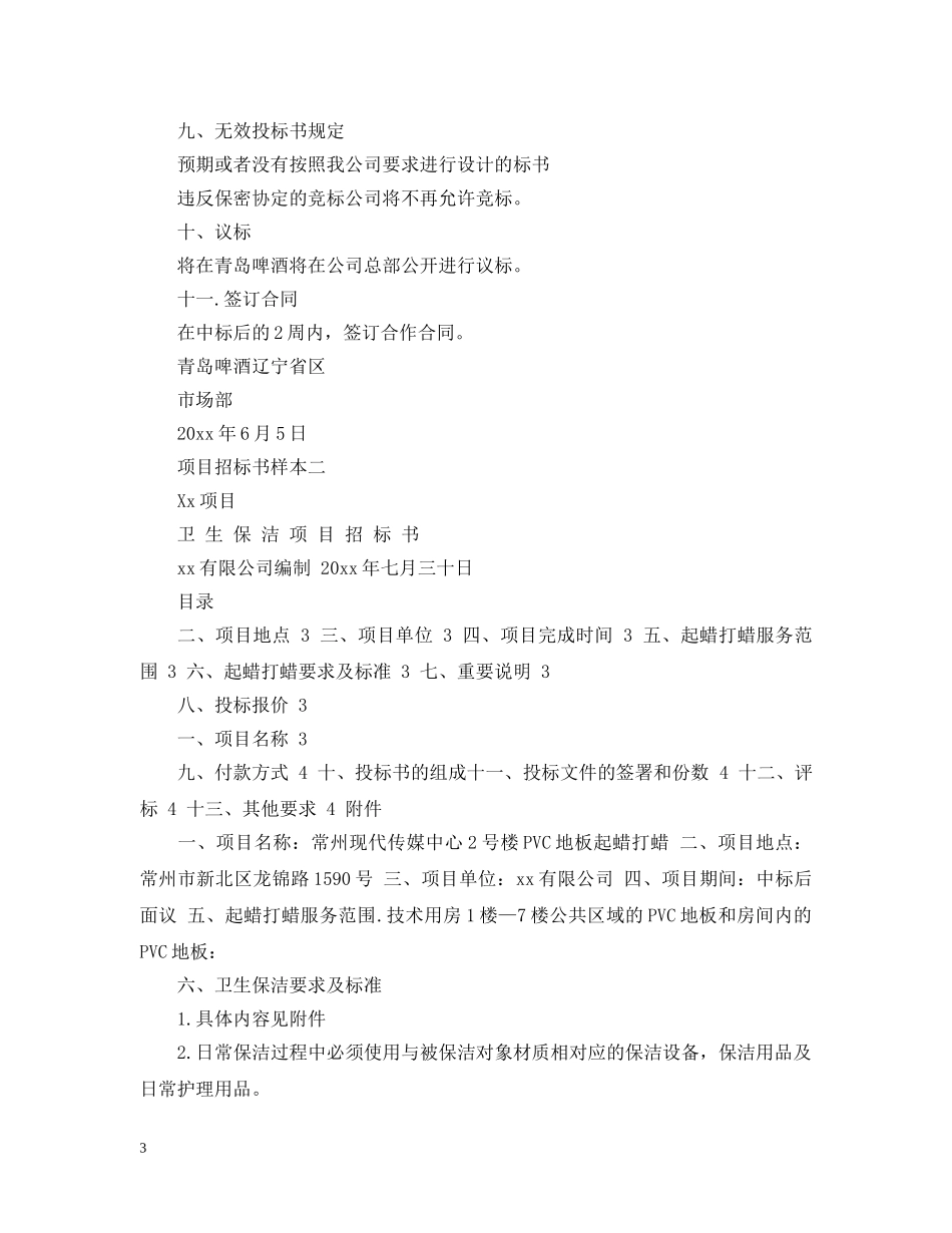 项目招标书样本 _第3页
