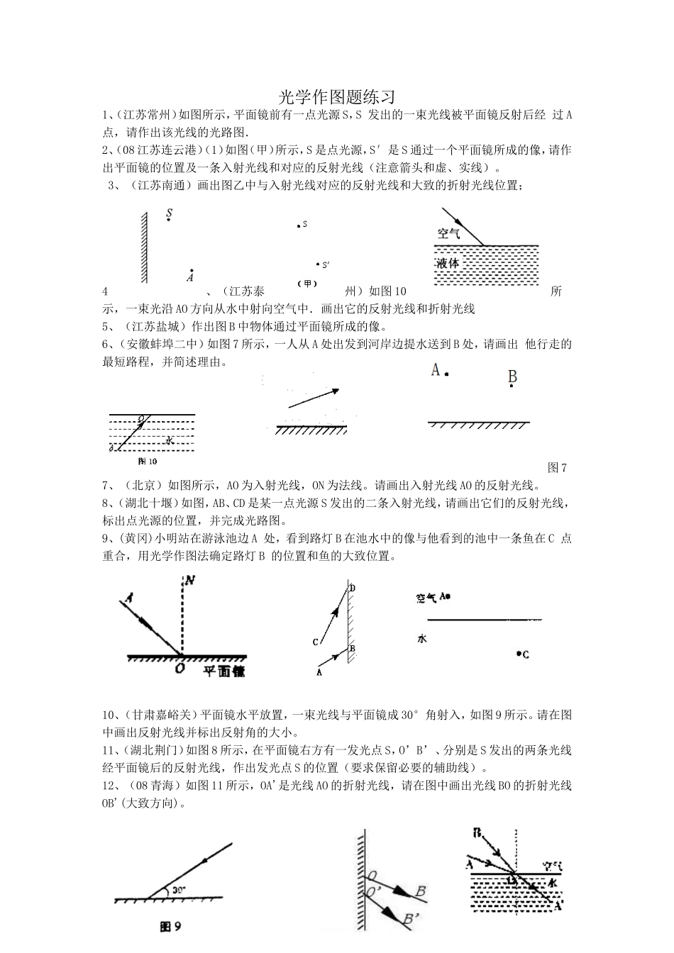 光学作图题练习_第1页