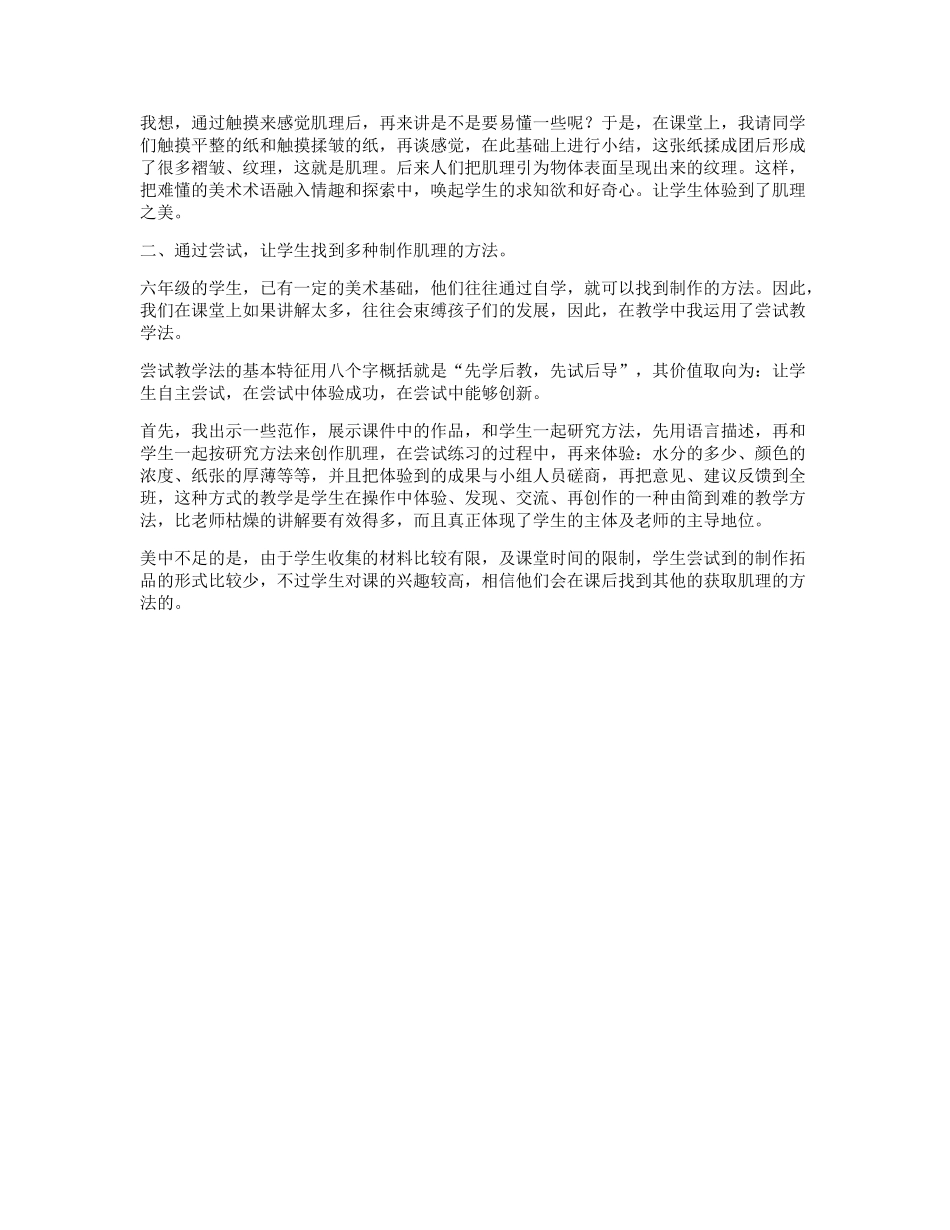 《巧用肌理》教学案例_第3页