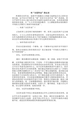 对分层作业认识