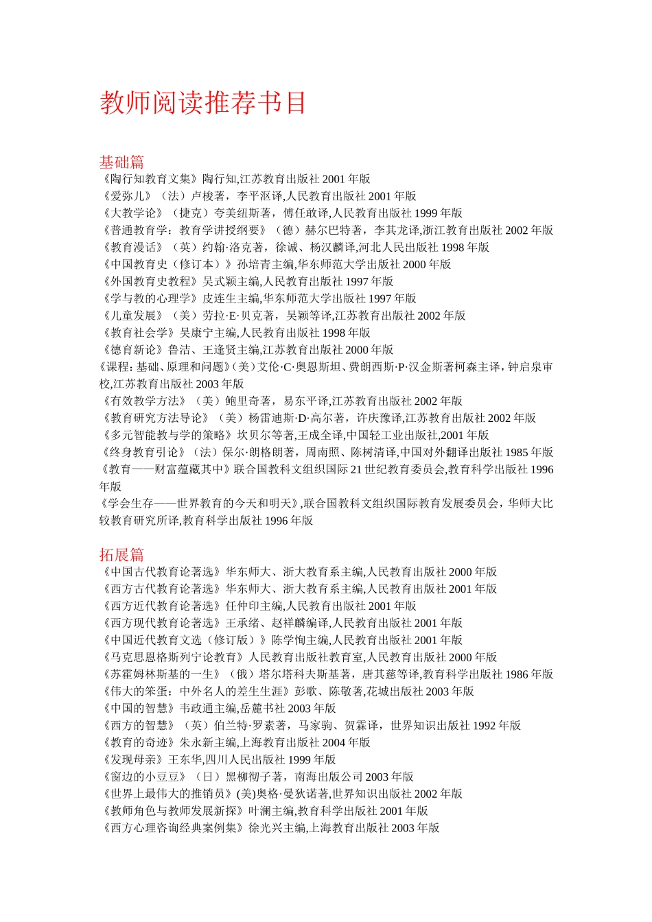 教师阅读书目_第1页