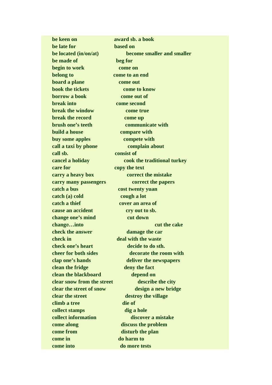 中考常用词组_第2页