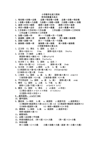 小学六年级数学概念(八)