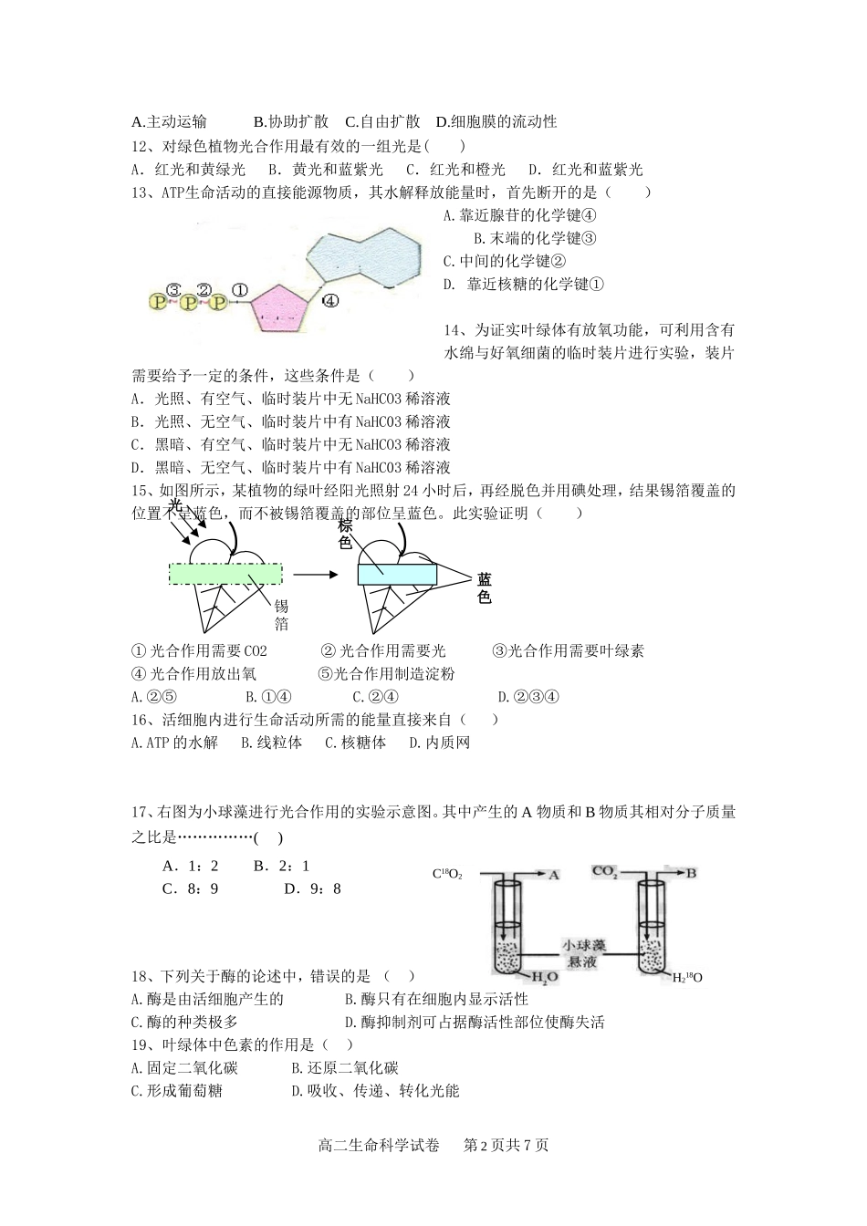 2011学年度第一学期期中试卷_第2页
