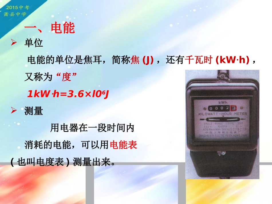 2015年中考物理专题复习课件：电功率_第2页