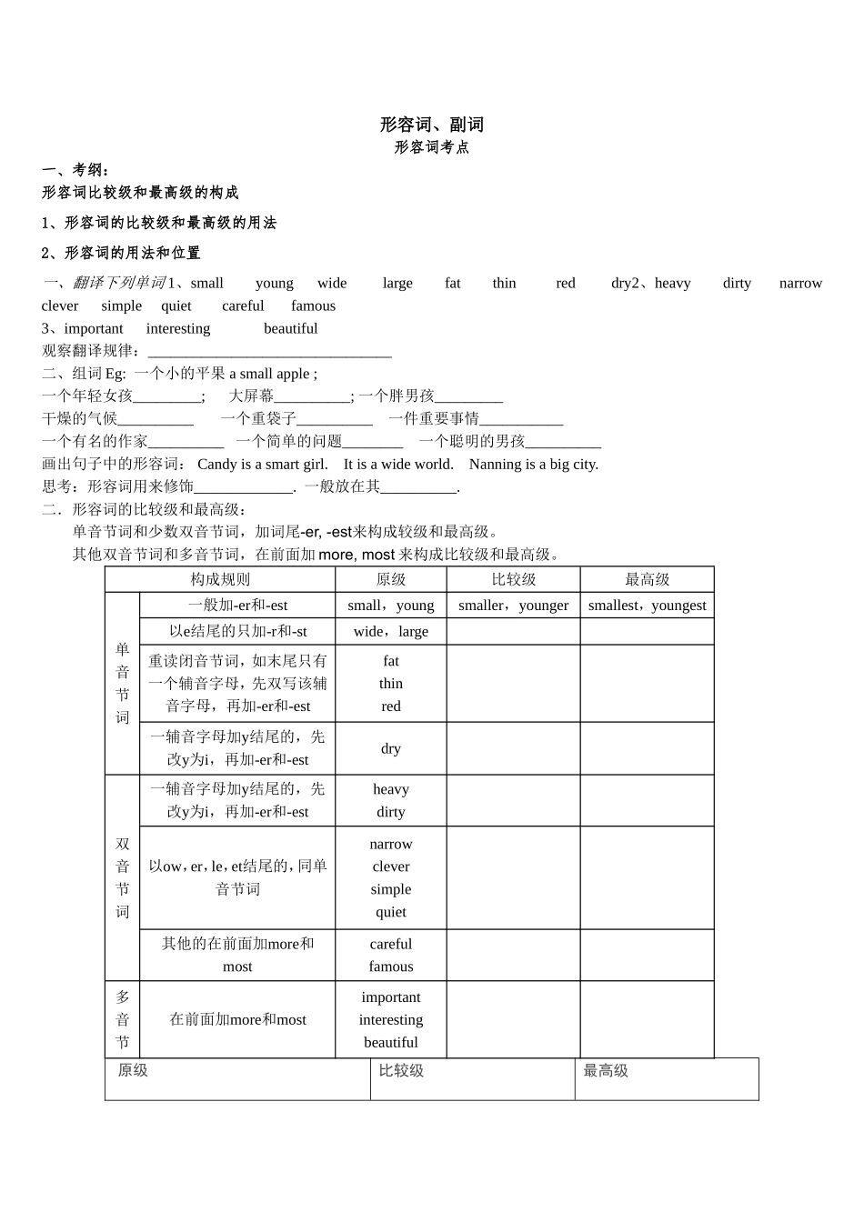 形容词练习文档_第1页
