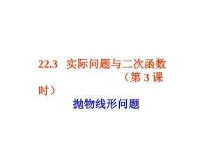 实际问题与二次函数（3）