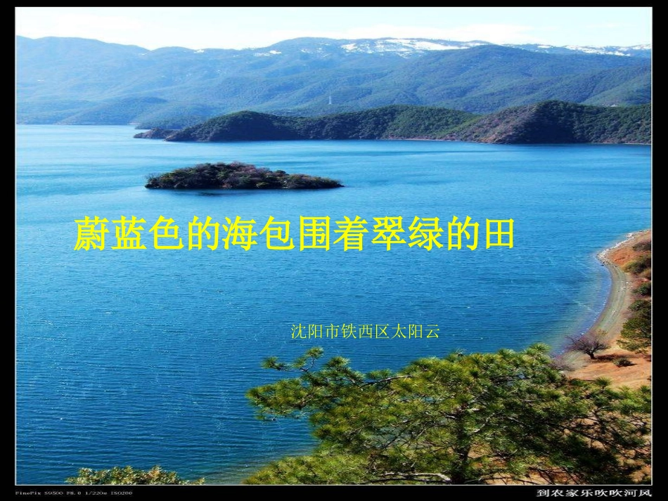 蔚蓝色的海包围着翠绿的田_第1页