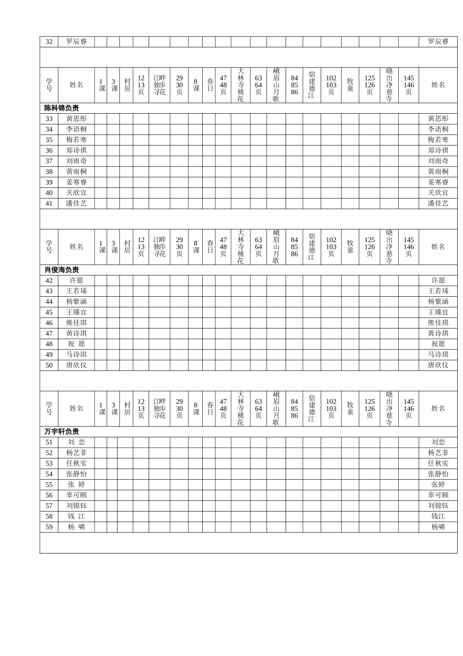 班干部检查背诵情况表_第2页