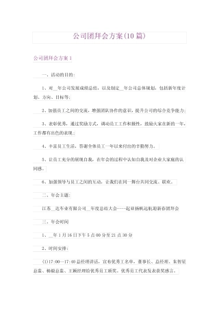 公司团拜会方案(10)