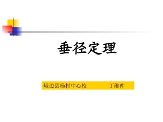丁维仲峨边县杨村中心校(垂径定理)