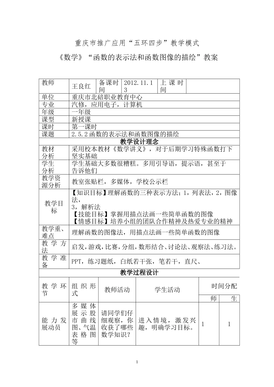 五环四步王良红函数的表示法和函数图像的描绘_第1页