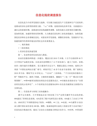 信息化现状调查报告