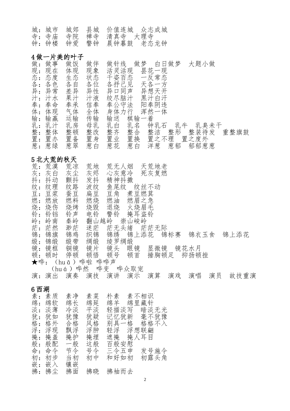 苏教版小学语文三年级上册生字词词语成语课文背诵_第2页
