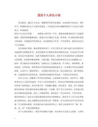 团员个人评议小结 