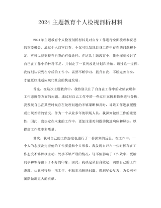 2024主题教育个人检视剖析材料