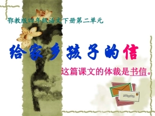 《给家乡孩子的信》课件 (2)