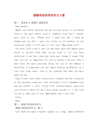 感激母亲的英语作文4篇 