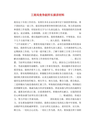 工商局竞争副所长演讲材料 