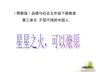 五年级品德与社会下册_星星之火_可以燎原1课件_鄂教版