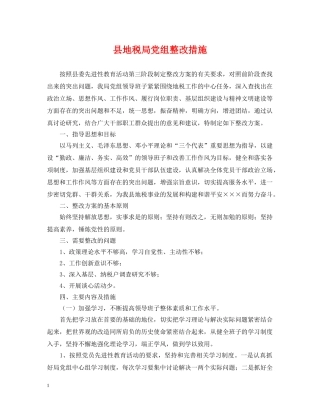 县地税局党组整改措施 