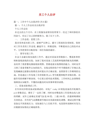 员工个人自评 
