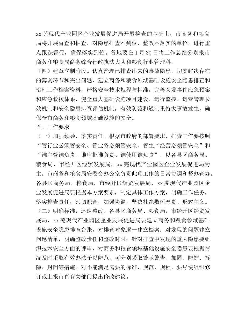 商务和粮食领域基础设施安全隐患大排查大整改工作方案 _第3页