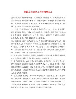 节日讲话-爱国卫生运动工作开展情况1 