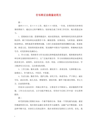 行长转正自我鉴定范文 