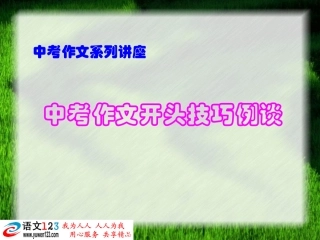 中考作文开头技巧例谈