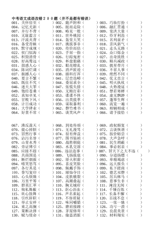 中考语文成语改错２００题