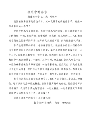 我眼中的春节