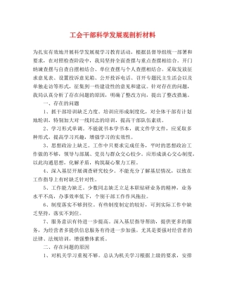 工会干部科学发展观剖析材料 