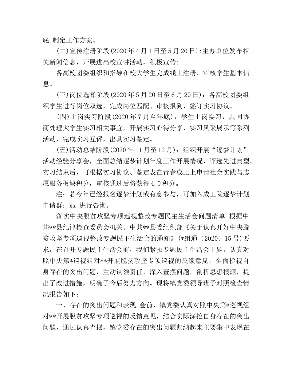 落实脱贫攻坚专项巡视整改专题问题清单 _第3页