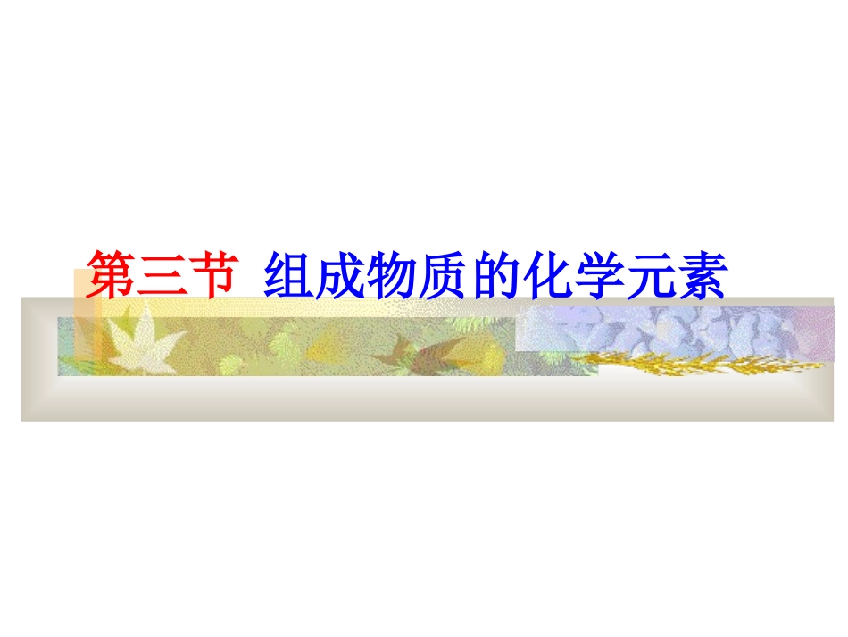 组成物质的化学元素5_第1页