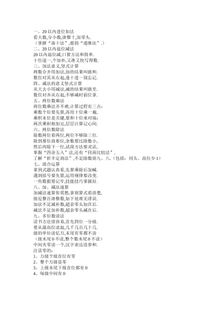 小学数学顺口溜1