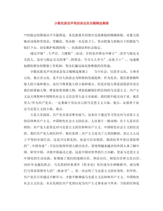 少数民族发声亮剑表态发言稿精选集锦 