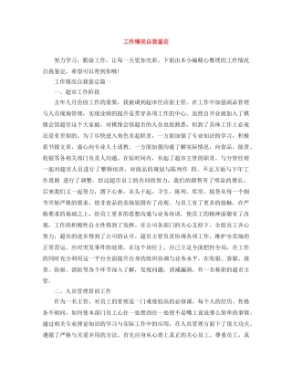 工作情况自我鉴定 