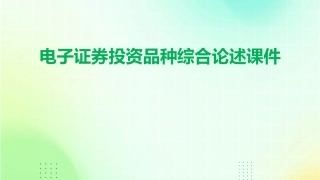 电子证券投资品种综合论述课件