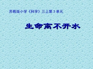生命离不开水
