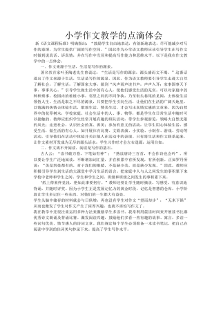 小学作文教学的点滴体会