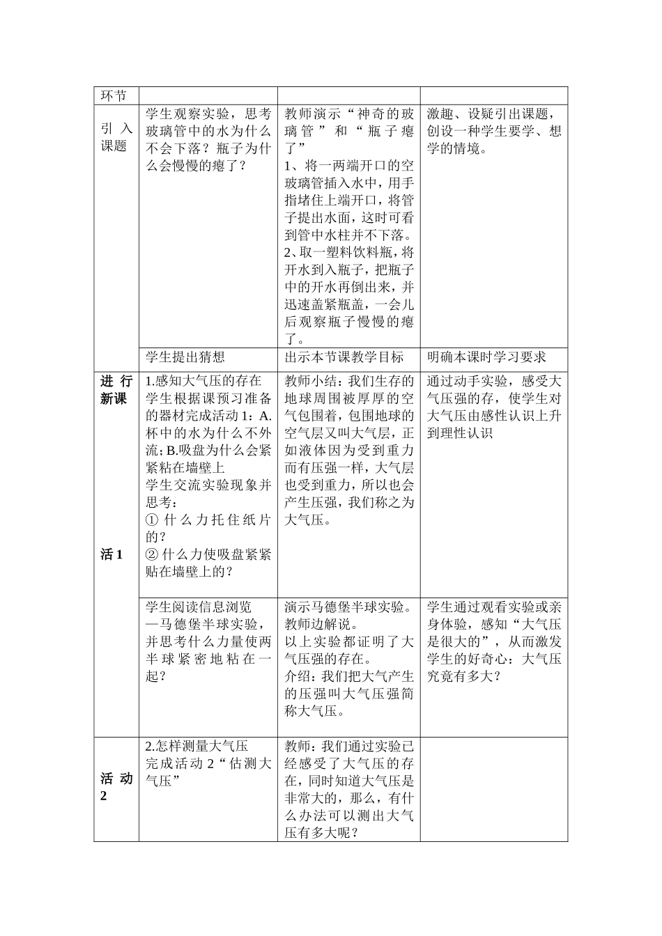 大气压与人类生活教学设计_第2页